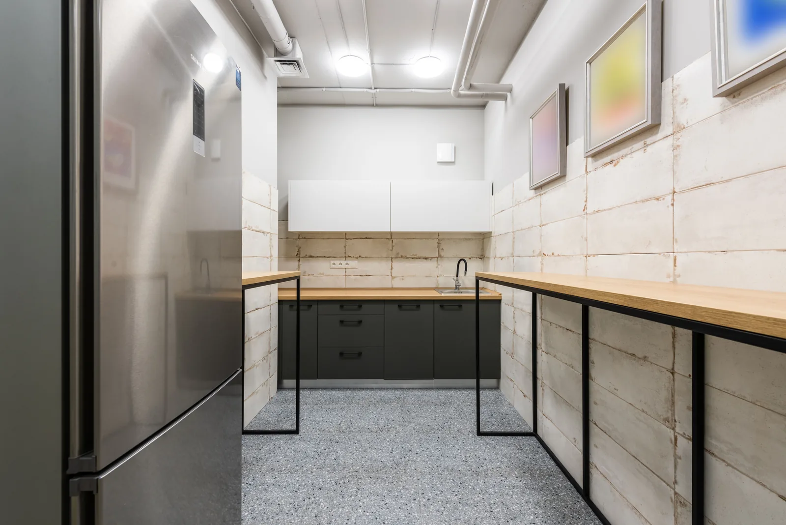 Clean office break room and kitchenette