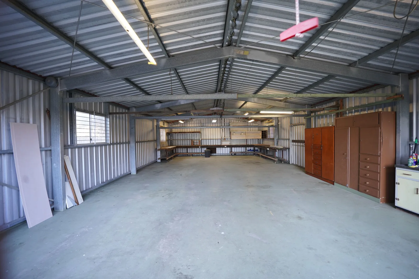 Wide clean warehouse floor