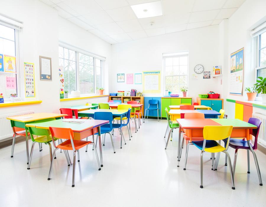 Bright clean classroom